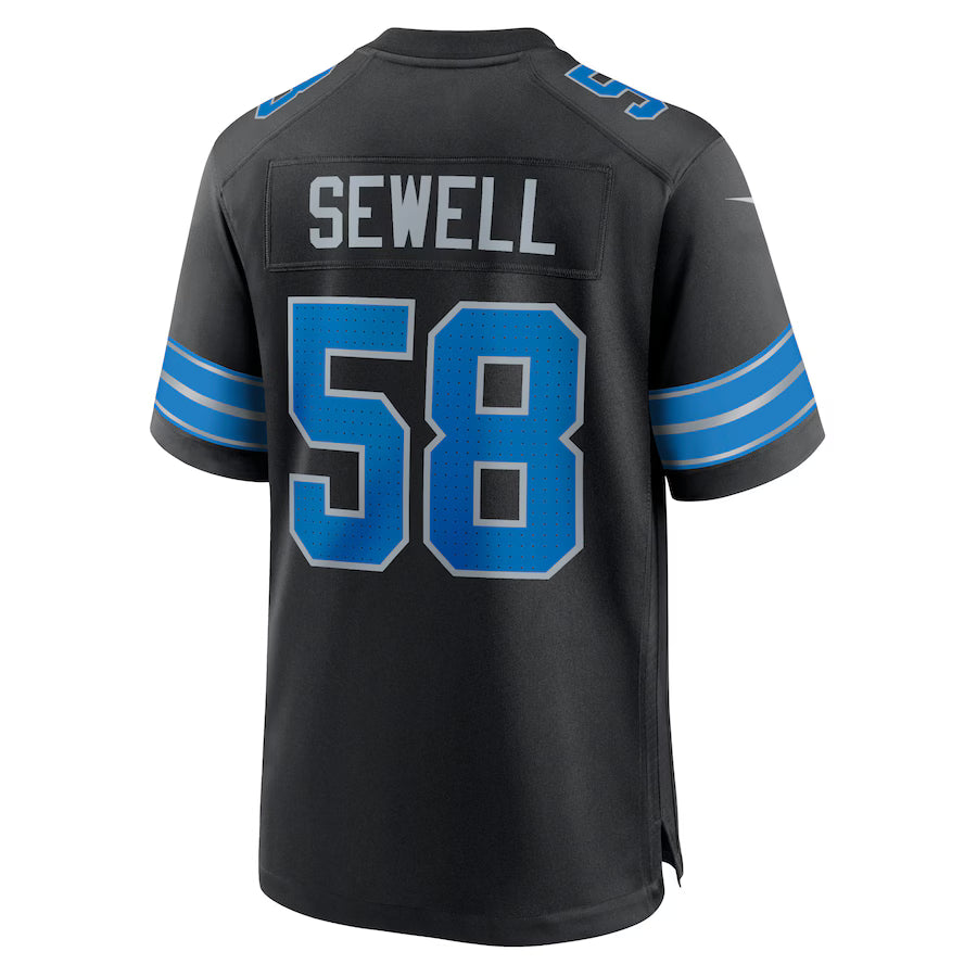 D.Lions #58 Penei Sewell Black Game Jersey Stitched American Football Jerseys