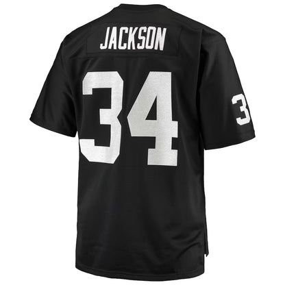 LV.Raiders #34 Bo Jackson Mitchell & Ness Black Big & Tall 1988 Retired Player Replica Jersey