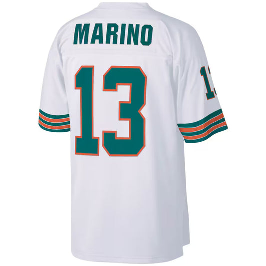 M.Dolphins #13 Dan Marino Mitchell & Ness White Big & Tall 1984 Retired Player Replica Jersey