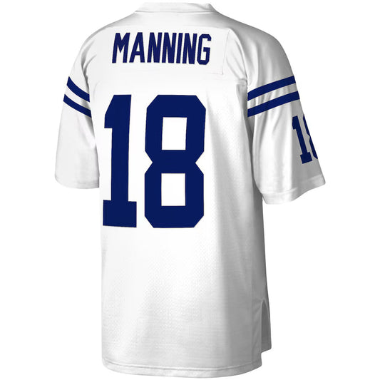 IN.Colts #18 Peyton Manning Mitchell & Ness White Legacy Replica Jersey