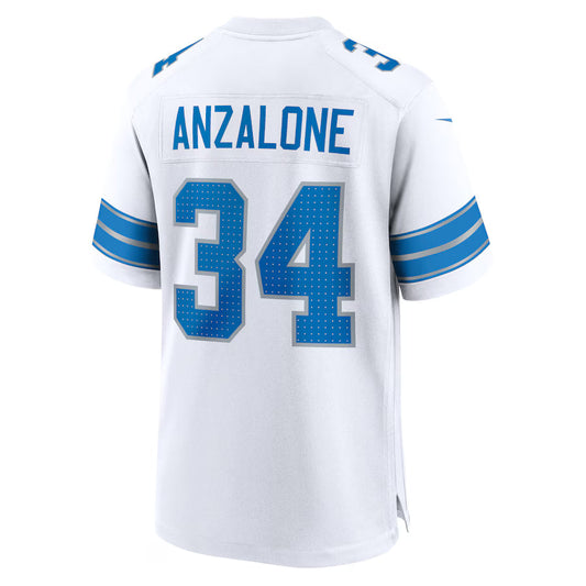 D.Lions #34 Alex Anzalone White Game Jersey Stitched American Football Jerseys