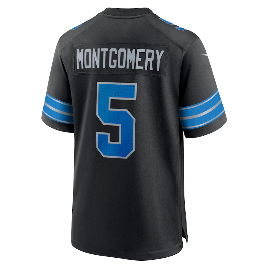 D.Lions #5 David Montgomery Black Game Jersey Stitched American Football Jerseys