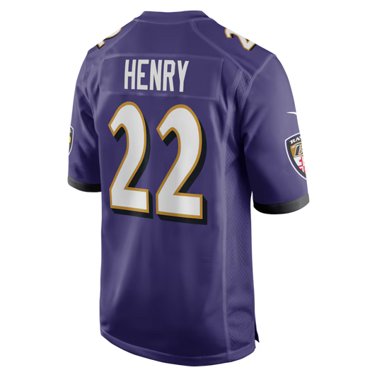 B.Ravens #22 Derrick Henry Purple Game Jersey Stitched American Football Jerseys