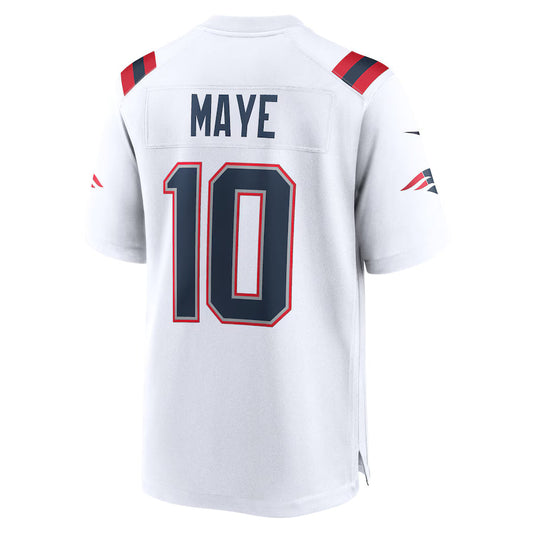 NE.Patriots #10 Drake Maye White Game Jersey Stitched American Football Jerseys