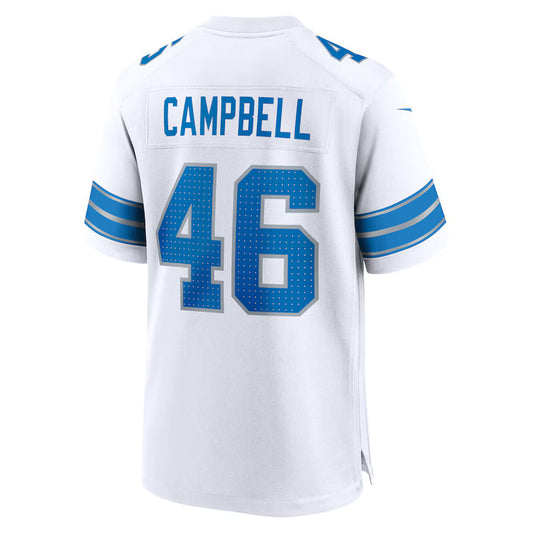 D.Lions #46 Jack Campbell White Game Jersey Stitched American Football Jerseys
