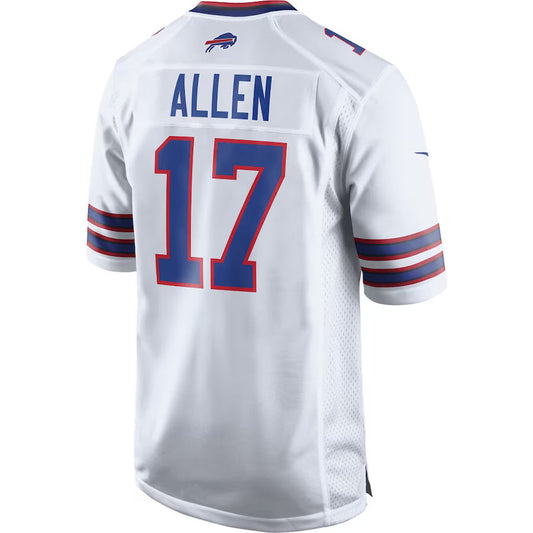 B.Bills #17 Josh Allen White Game Jersey Stitched American Football Jersey