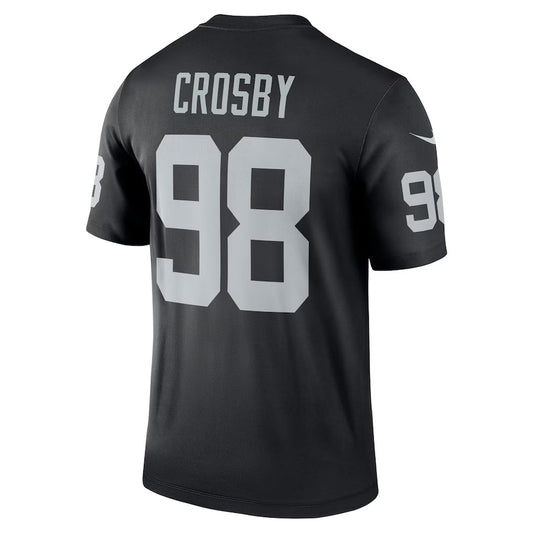 LV.Raiders #98 Maxx Crosby Black Game Jersey Stitched American Football Jerseys