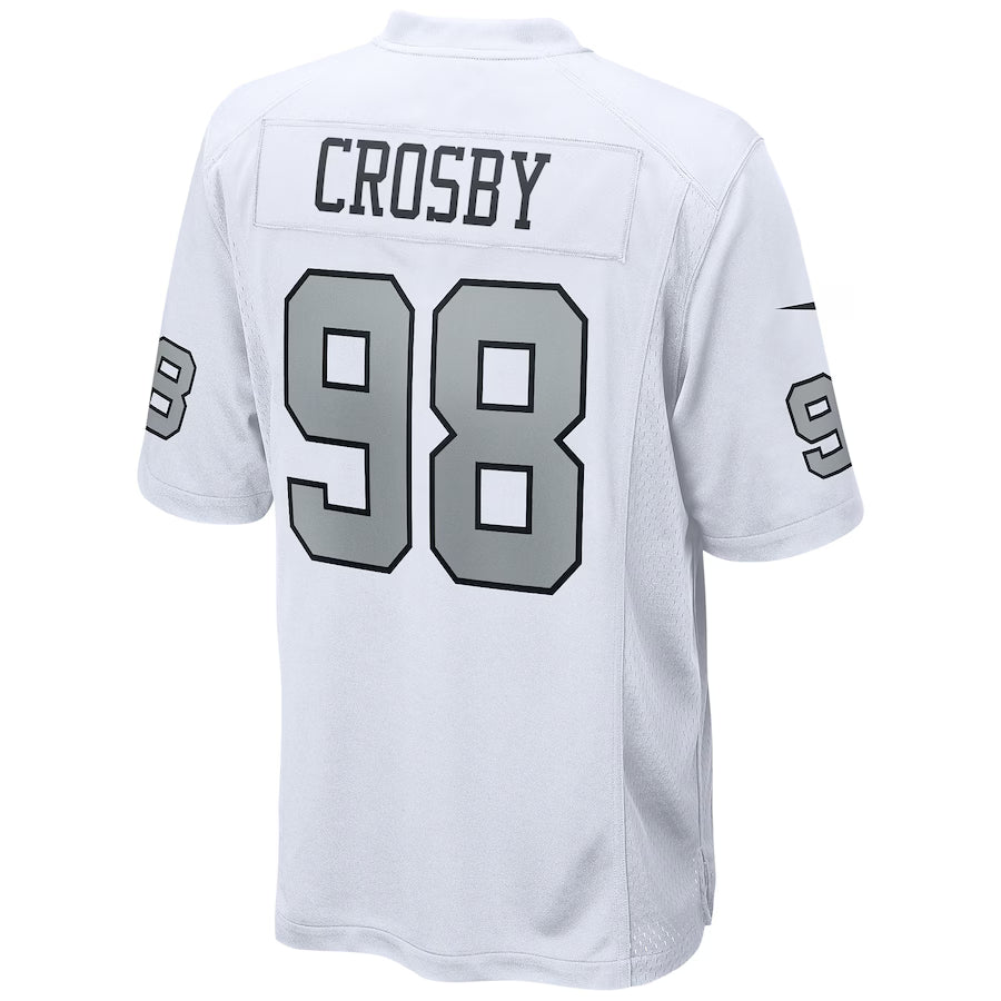 LV.Raiders #98 Maxx Crosby White Game Jersey Stitched American Football Jerseys