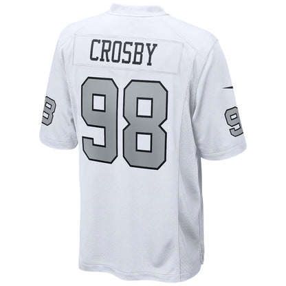 LV.Raiders #98 Maxx Crosby White Game Jersey Stitched American Football Jerseys