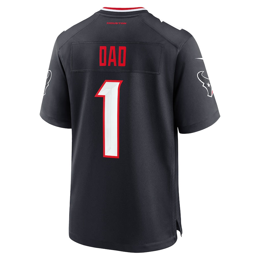 H.Texans #1 Dad Navy Game Jersey Stitched American Football Jerseys