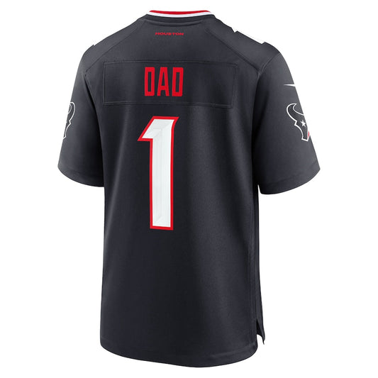 H.Texans #1 Dad Navy Game Jersey Stitched American Football Jerseys