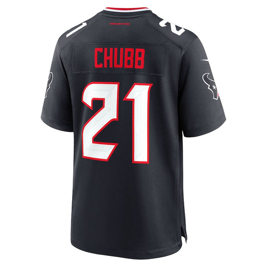 H.Texans #21 Nick Chubb Navy Game Jersey Stitched American Football Jerseys