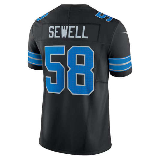 D.Lions #58 Penei Sewell Black Vapor F.U.S.E. Limited Jersey Stitched American Football Jerseys
