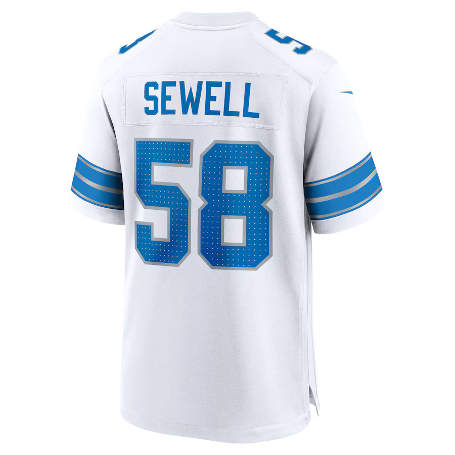 D.Lions #58 Penei Sewell White Game Jersey Stitched American Football Jerseys