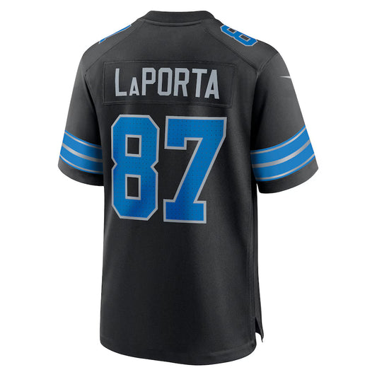 D.Lions #87 Sam LaPorta Black Game Jersey Stitched American Football Jerseys