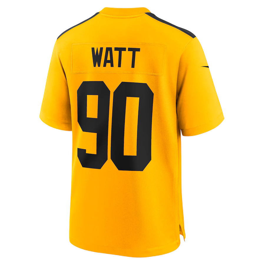 P.Steelers #90 T.J. Watt Gold Game Jersey Stitched American Football Jerseys