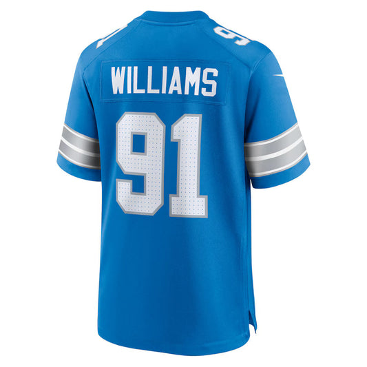 D.Lions #91 Tyleik Williams Blue Game Jersey Stitched American Football Jerseys